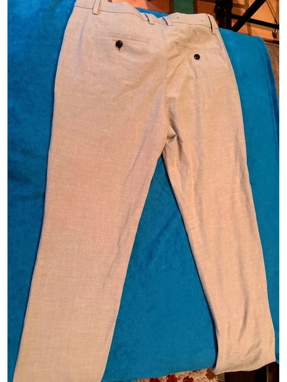 Beige linen blend dress pants mens 29x32 slim fit